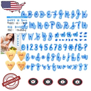 DIY Kuchen Dekor Stempel Kit, 83 Stck. Alphabet Zahl Sonderzeichen Kunststoff Formen - Bild 1 von 9