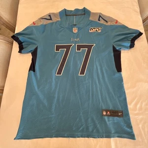 Tennessee Titans Taylor Lewan NFL 100 Years Nike On Field Jersey Size 48 Blue 77 - Picture 1 of 15
