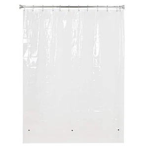 72 in. L x 72 in. H Clear PEVA Shower Curtain 4.8 G Liner with Magnets - Picture 1 of 6