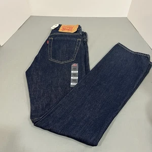 Pantalones de mezclilla rectos Levi's 501 '93 para hombre 30x32 azul con botones - Imagen 1 de 17