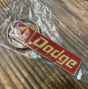 Vintage Car Advertising Dodge Pentastar NOS Keychain Red Gold Sealed - Picture 1 of 6