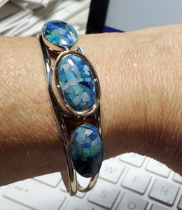 Bracciale Confetti Turchese SW 7" Argento Sterling e Orecchini Abbinati - Foto 1 di 6