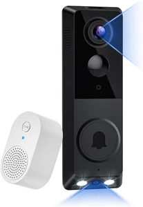 Timbre Video Inalámbrico Cámara Doble 1080P con Receptor 2.4G Wi-Fi Color Noche - Imagen 1 de 9