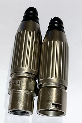 SWITCHCRAFT GOLD PLATED XLR CONNECTORS ( 1 MALE & 1 FEMALE ) - Image 1 of 4