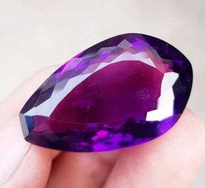 65 kt natürlicher lila Amethyst ausgefallene Form geschliffen Anhänger Größe loser Edelstein - Bild 1 von 8