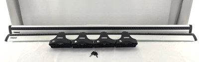 Paquete de 4 barras aerodinámicas Thule 53" ARB53 y pie de travesía rápida 754/480 con llave de bloqueo Foto 1 de 4