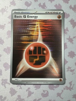 Basic Fighting Energy SVE 022 Holo Pattern Pokemon White Flare & Black Bolt NM - Image 1 of 2