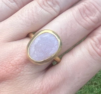 Anel Vermeil 22K Peach Moonstone tamanho 7 | Roost x Robindira Unsworth - Imagem 1 de 4