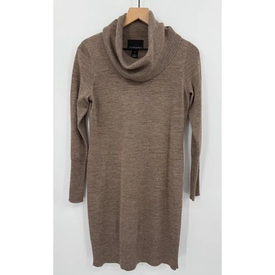 Cynthia Rowley Sweater Small Brown 100% Merino Wool Cowl Neck Cozy - Image 1 of 4