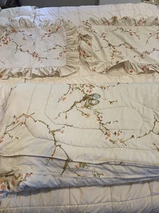 Vtg Springmaid Comforter King Queen Reversible shams Love Birds Floral 87x102 - Picture 1 of 12