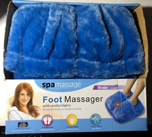 Spa Massage Foot Massager Plush Micro Fabric Blue - Picture 1 of 10