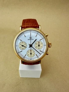 Zenith 146 HP Chronograph Uhr Handaufzug Vergoldet, Glasboden, Top Zustand - Bild 1 von 12