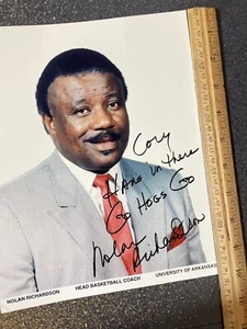 NOLAN RICHARDSON AUTOGRAPHED ARKANSAS RAZORBACKS FROM THE CORY B. COLLECTION - Picture 1 of 2