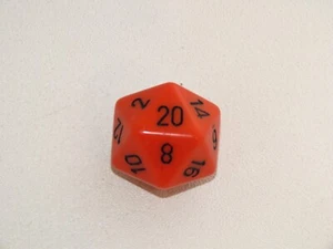 CHESSEX Opaco DIE 34mm D20 JUMBO DADOS Naranja y Negro - Imagen 1 de 1