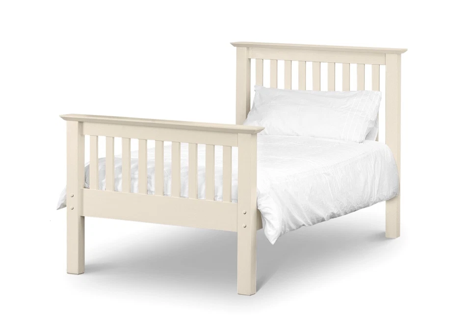 Julian Bowen Barcelona 3ft Single Stone White Bed High Foot End (Ex-Display) - Image 1 of 1