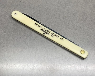 Vintage Colonial Folding Advertising Fruit Knife Bloomington Illinois - Image 1 of 4