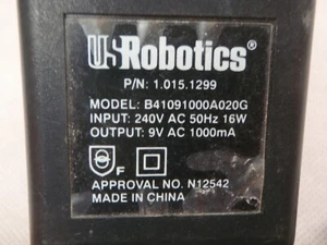 USROBOTICS B41091000A020G 1.015.1299 9V 1A GENUINE POWER ADAPTER SUPPLY CHARGER - Picture 1 of 3