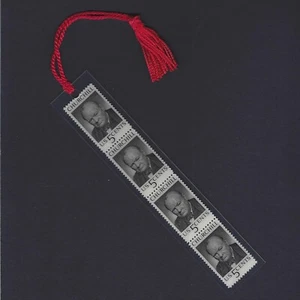 Sir Winston Churchill WWII - Vintage Set of 4 Stamps Bookmark Unique! - Picture 1 of 2