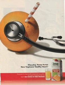 2004 gedruckte Anzeige Tropicana Orangensaft Herz gesund Stethoskop Orangen Strohhalm  - Bild 1 von 6