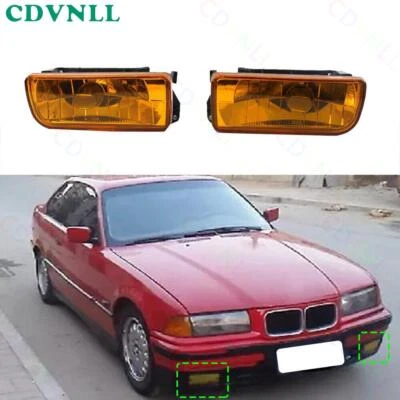 For BMW E36 318i 318ti 323i 328i 1992-1998 Front Bumper Fog Lamp Amber Lens Pair Foto 1 de 4
