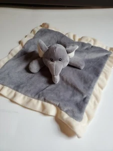 Baberoo Elephant Baby Lovey Security Blanket Plush Gray Blankie Ivory Grey 12x12 - Picture 1 of 3