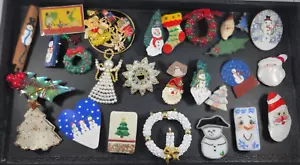 Weihnachten Handwerk Handarbeit Brosche Anstecknadel Stein Perle Muschel Domino Keramik BASTELN Posten - Bild 1 von 15