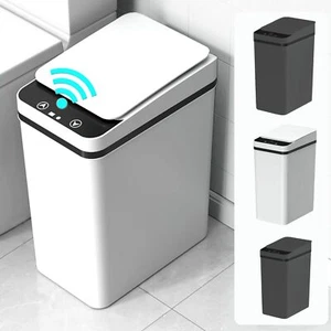 4 Gal Touchless Trash Can Motion Sensor Lid for Kitchen Bathroom White - Picture 1 of 7