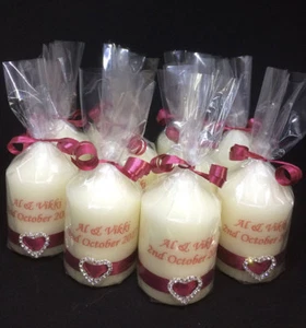 10 x Personalised wedding favour candles - Choose from 2 sizes - Picture 1 of 5