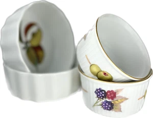 Royal Worcester Evesham "M" 2 platos pequeños para hornear 4", Evesham 2 Gold Ramekins 4B - Imagen 1 de 16