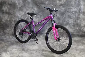 26 Zoll Da. ALU MTB Gefedert 21-Gang Shimano & Scheibenbremsen NEU 2670 Purple - Bild 1 von 11