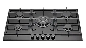 MILLAR GH9051TB 5 Burner Built-in Gas on Glass Hob 90cm Cast Iron Stands  - Picture 1 of 6