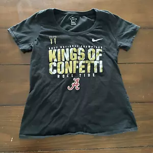 Nike T Shirt Womens Small Alabama 2017 National Champ Kings of Confetti Black - Picture 1 of 5