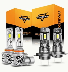 AUXBEAM Canbus 9005 H7 LED Headlight High Low Beam 6500K White 110W 24000LM 1:1 - Picture 1 of 21