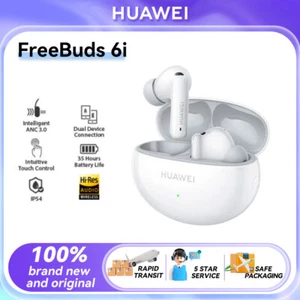 Huawei FreeBuds 6i WHITE Bluetooth Active Noise Cancellation Earphone Earbuds - Picture 1 of 7