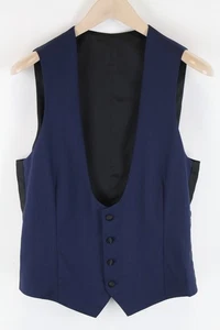 SUITSUPPLY Lazio UK38 Men`S Blue Wool Waistcoat U-Neck Buttoned Vest Buttons - Picture 1 of 5