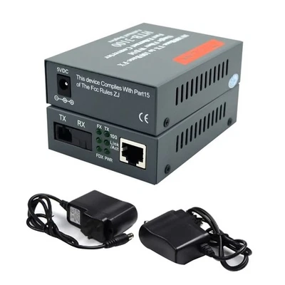 25km HTB-3100 One Fiber SC Port External Power Supply Optical Media Converter e - Image 1 of 4