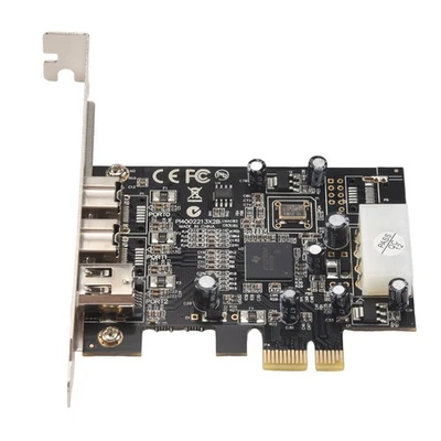 -PEX30016 3 Port IEEE 1394 Firewire 1394B & 1394A PCIe 1.1 X1 Karte TI XI2645 - Bild 1 von 4
