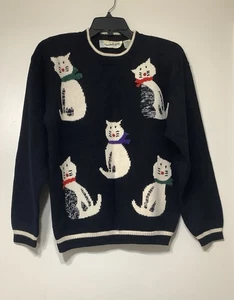 Vintage Diane von Furstenberg Katze Kätzchen Pullover Lammwollmischung Größe Medium - Bild 1 von 11