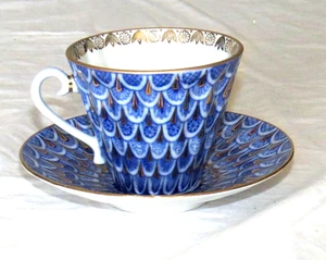 Lomonosov Forget me Not Tea Cup & Saucer - Excellent - Picture 1 of 4