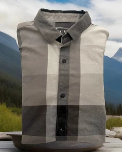 Armani Exchange Blk/gray Box Pattern Button Down Men Shirt Sz-M - Picture 1 of 7