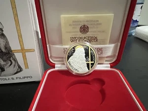 VATICANO 2024 MONETA 5 EURO ARGENTO + RILIEVI IN ORO "SAN FILIPPO" SOLO 1500 - Foto 1 di 7