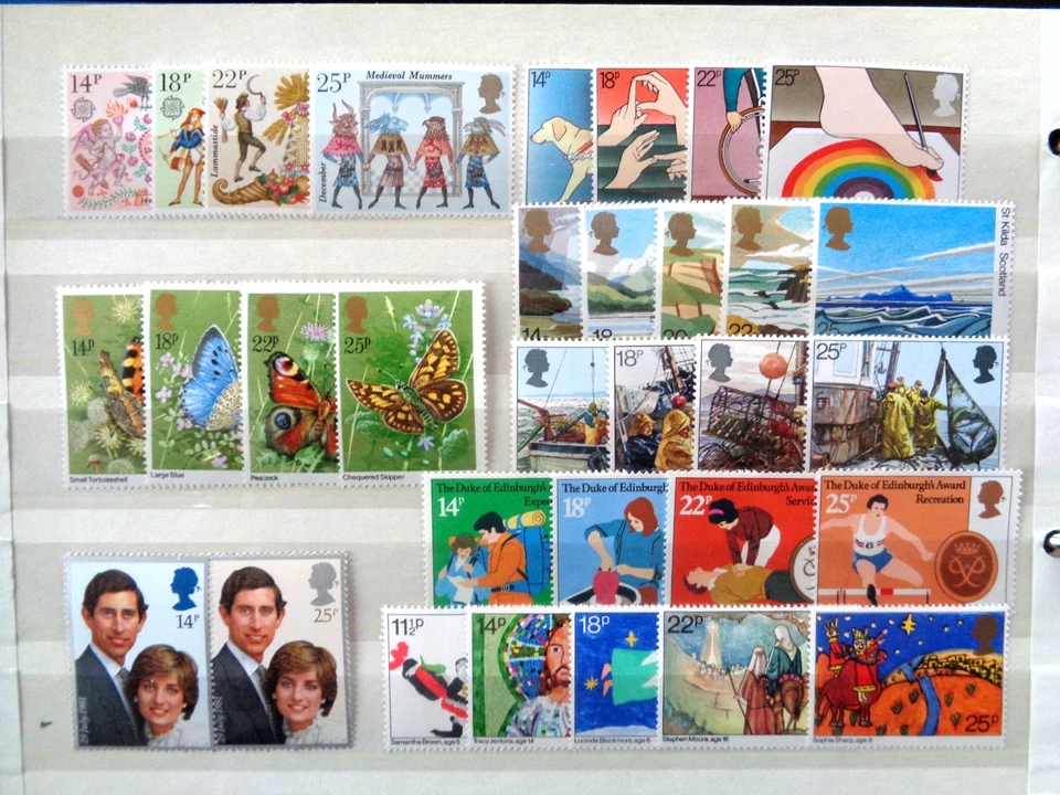 GREAT BRITAIN 1981 COMMEMORATIVE STAMPS YEAR SET MNH MINT 8 x SETS 32 x STAMPS - Image 1 of 1