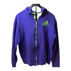 Adidas Hoodie Sweatshirt Men’s XL Purple Green Full Zip - Picture 1 of 4