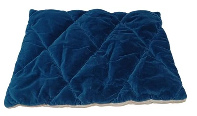 Almohada acolchada de terciopelo azul Pottery Barn falsa lino cremallera trasera lujo *TAL CUAL* Foto 1 de 4