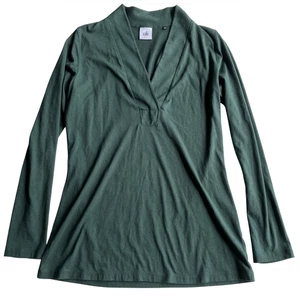 Top donna CABI manica lunga scollo a V elasticizzato verde taglia small - Foto 1 di 5