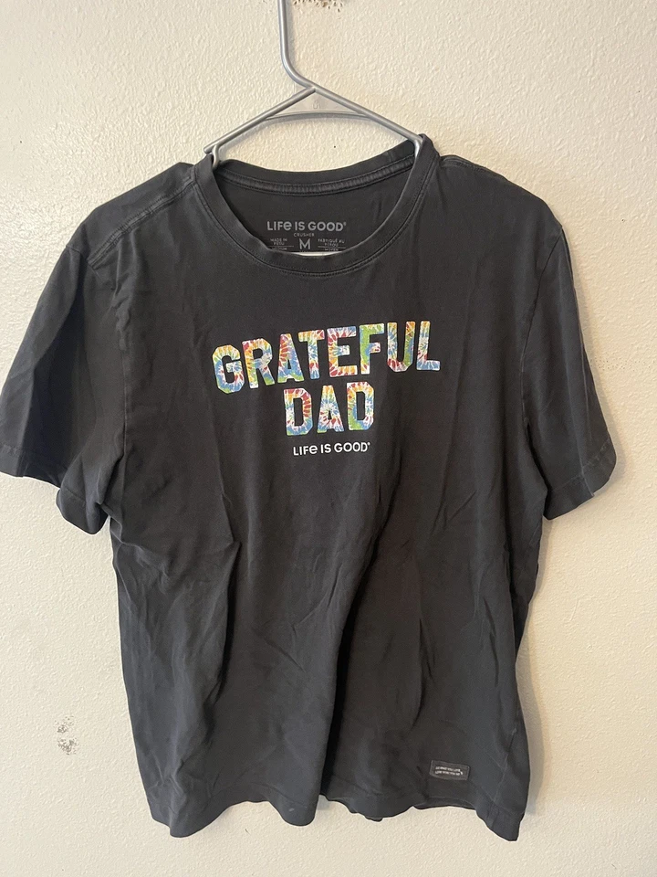 Camiseta Life is Good Para Hombres M Negra Crusher Grateful Dad Gráfica Foto 1 de 4
