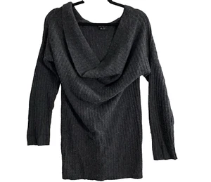 THEORY Women Cashmere Mini Saskia Dress Slouch Neck Ribbed Sz M Gray 35-15 - Picture 1 of 9