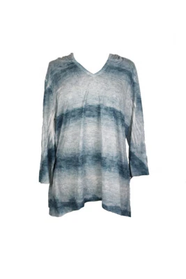 Sudadera con capucha Style & Co verde azulado manga 3/4 teñida espacial S Foto 1 de 3