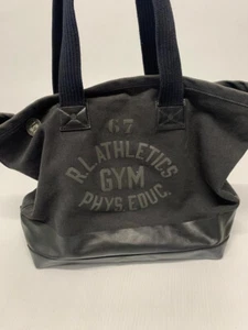 Ralph Lauren RRL Athletics Gym Phys. Educ. Schwarze Canvas Tasche Top Handle - Bild 1 von 10
