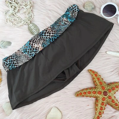 LA BLANCA BY ROD BEATTIE WOMEN'S SIZE 6 BROWN ANIMAL PRINT MINI SWIM SKIRT *VGC* - Image 1 of 4